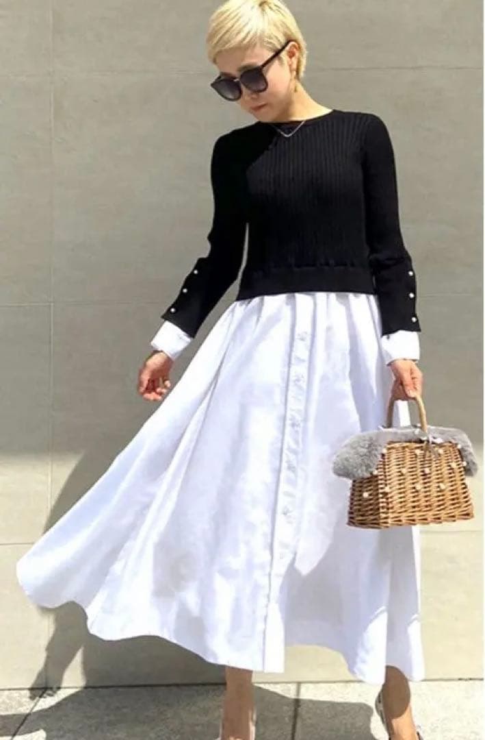 poke　　jenne バックパール大人フレンチドッキングワンピース　M