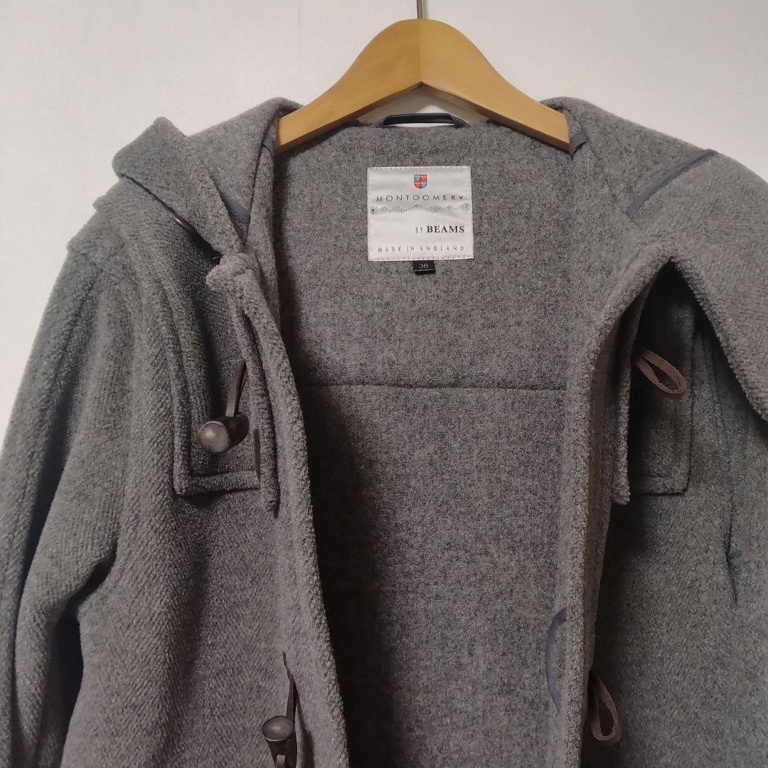 モンゴメリー × ビームス ダッフルコート ウール100% ヘリンボーン グレー