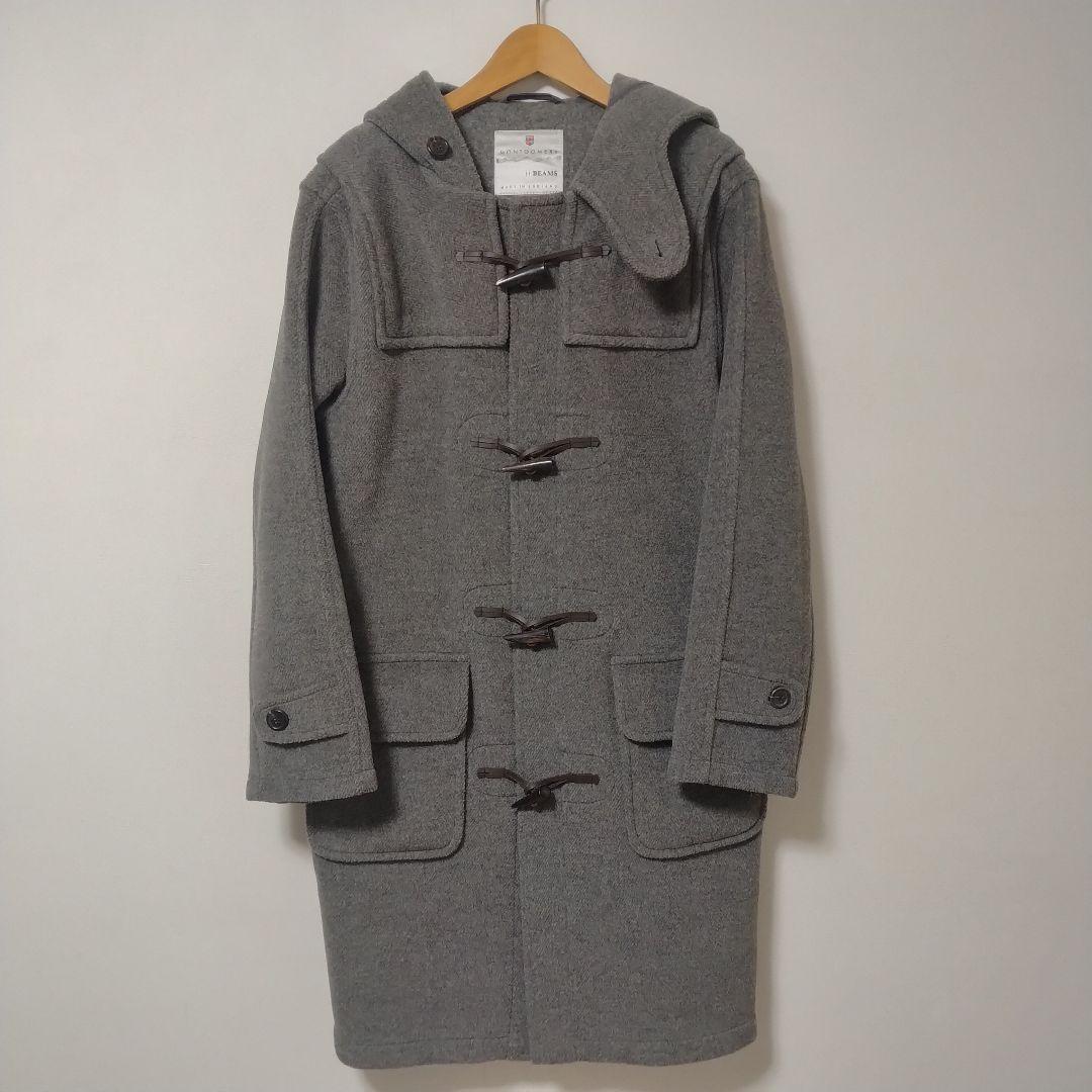 モンゴメリー × ビームス ダッフルコート ウール100% ヘリンボーン グレー