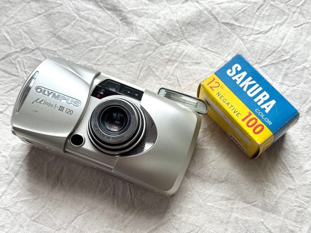 ⌘完動品！ 作例あり 電池付き！ OLYMPUS μ Ⅲ 120⌘