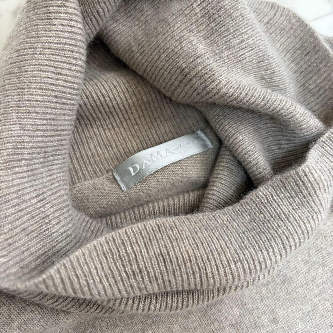 美品 ダーマコレクション カシミヤ100%タートルネック ニットワンピース ML