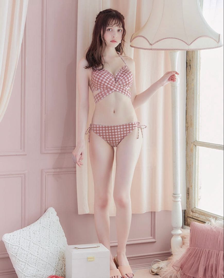 ROUGE セパレート水着 ピンク・チェック柄