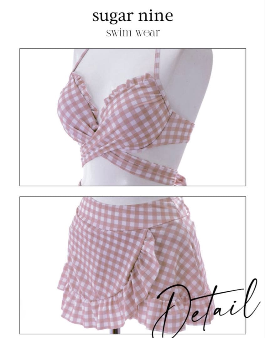 ROUGE セパレート水着 ピンク・チェック柄