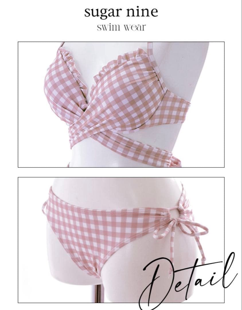 ROUGE セパレート水着 ピンク・チェック柄