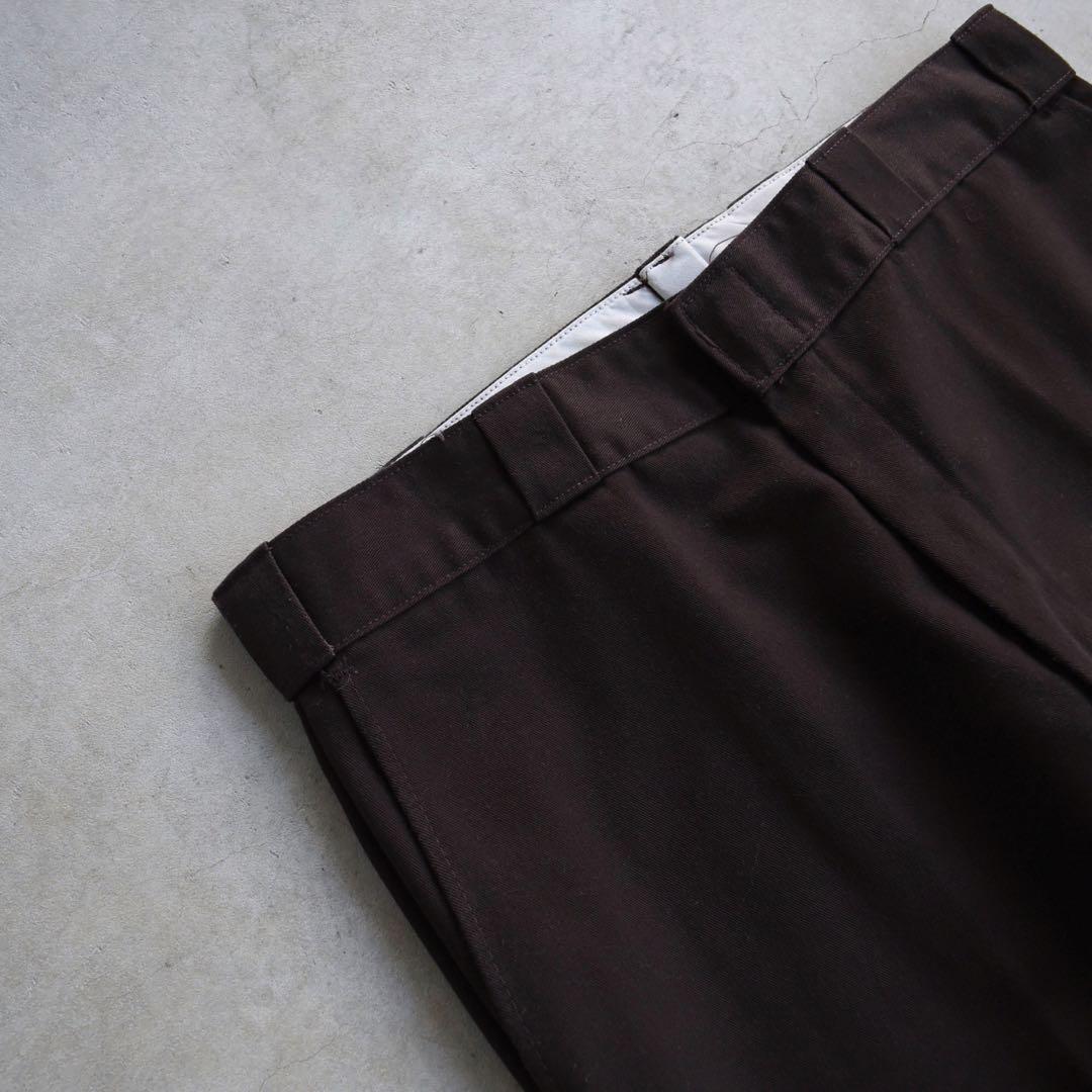 80s90s ディッキーズ ワークパンツ ブラウン チビタグUSA製W34L29