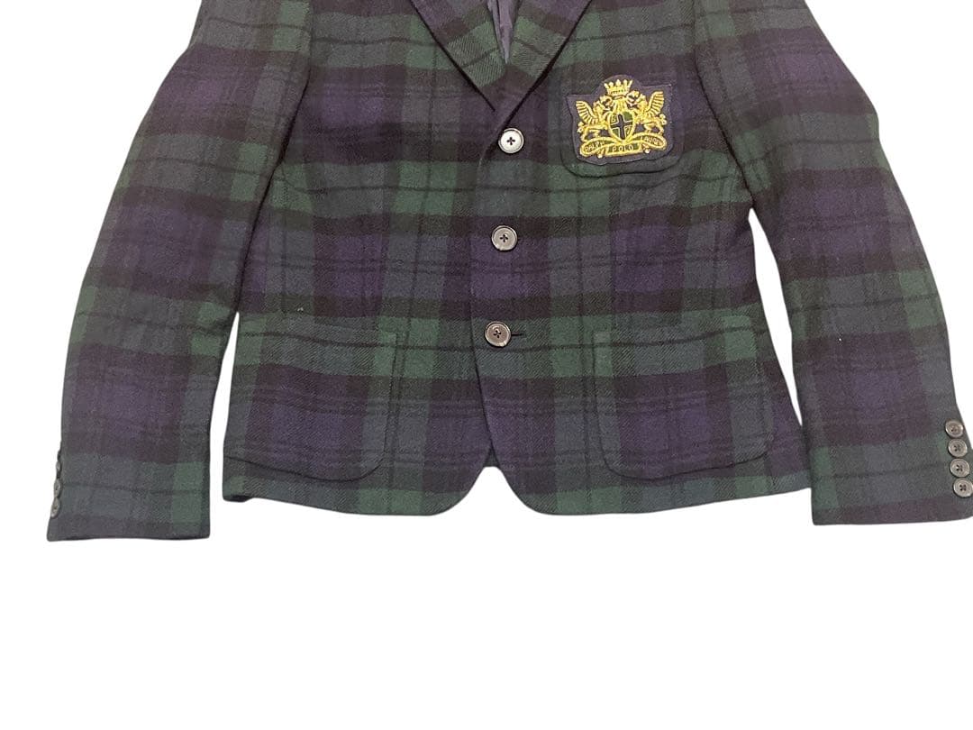 POLOラルフローレン タータンチェック柄 ウールジャケット 160 カシミヤ混