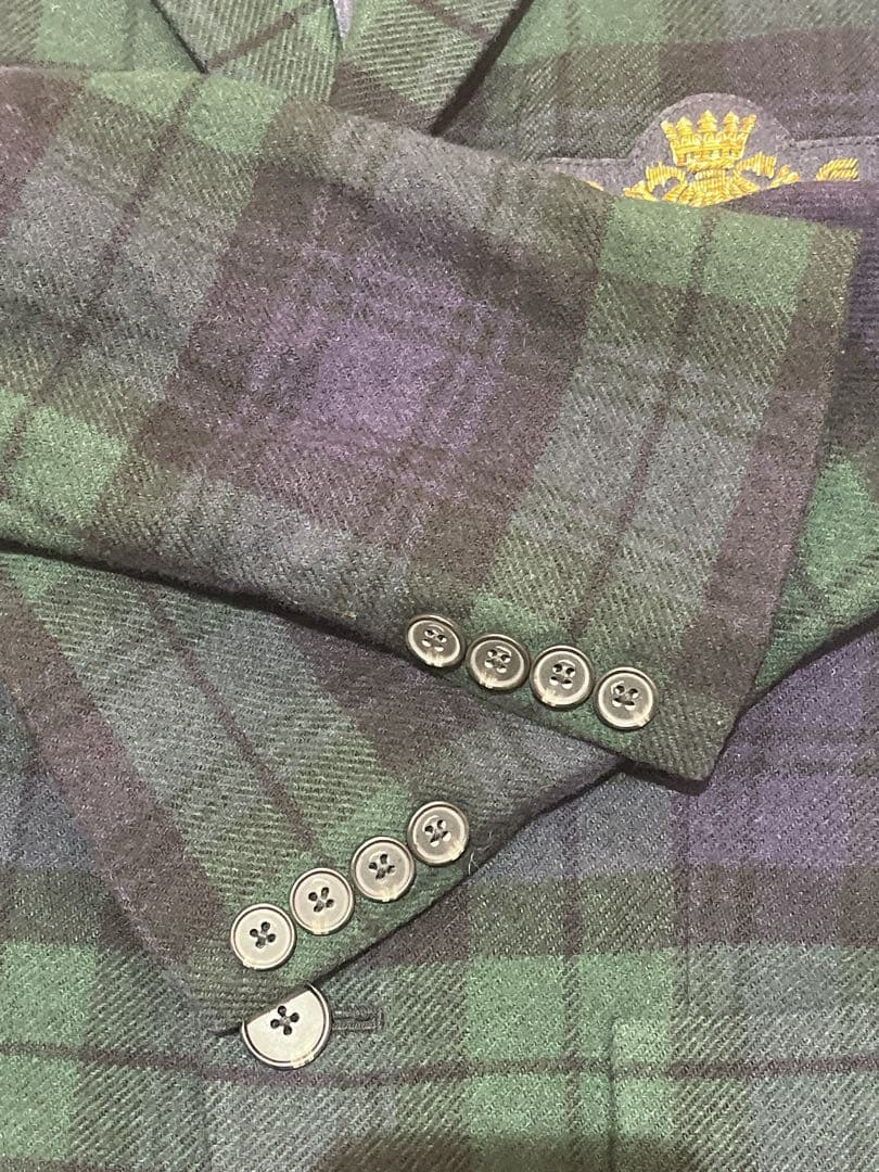 POLOラルフローレン タータンチェック柄 ウールジャケット 160 カシミヤ混
