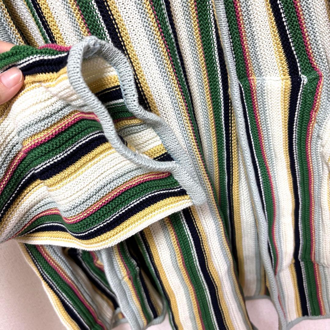 6(ROKU)◆COTTON MULTI STRIPE HOODIE