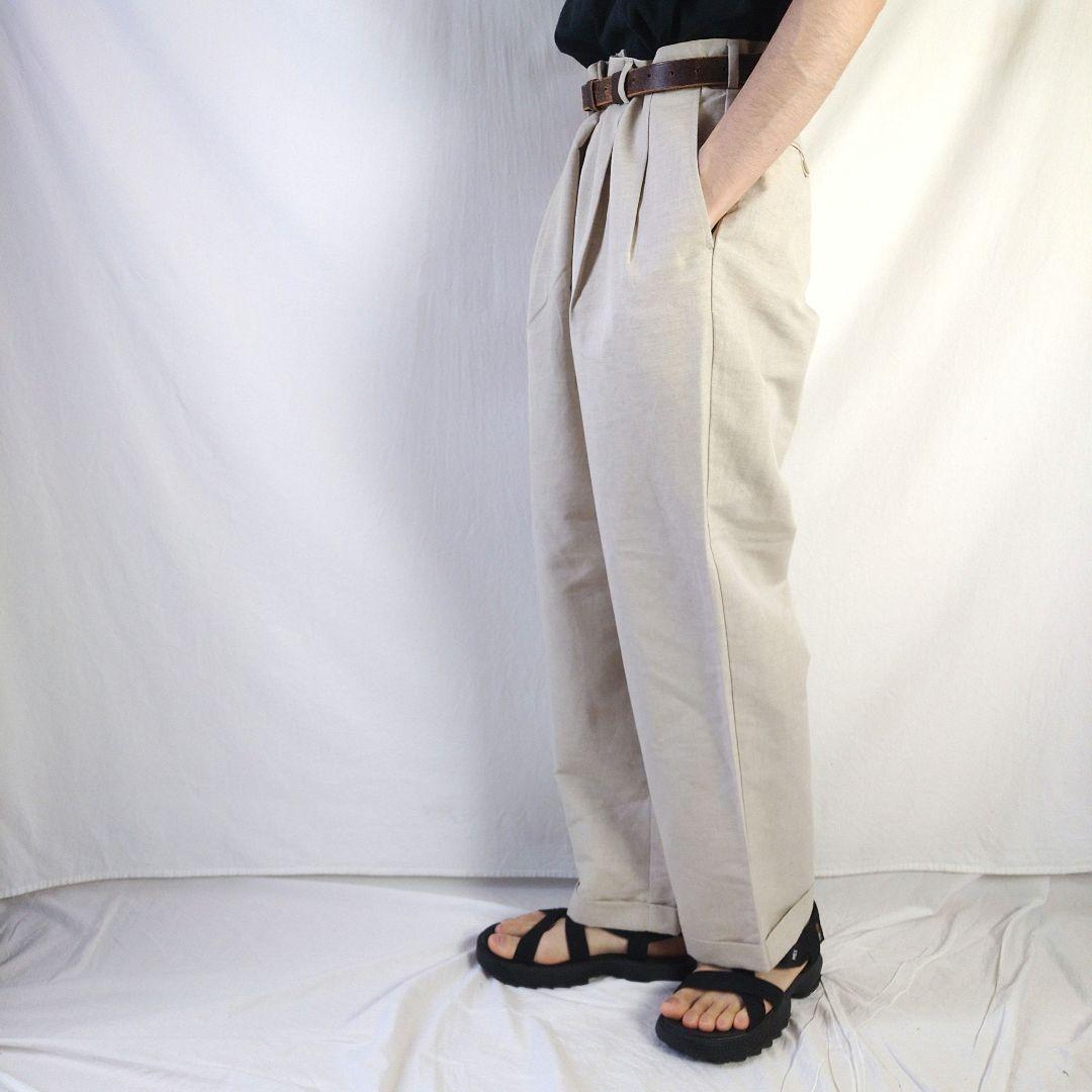 【90～00s】perry ellis コットンリネンパンツ 古着 ワイド