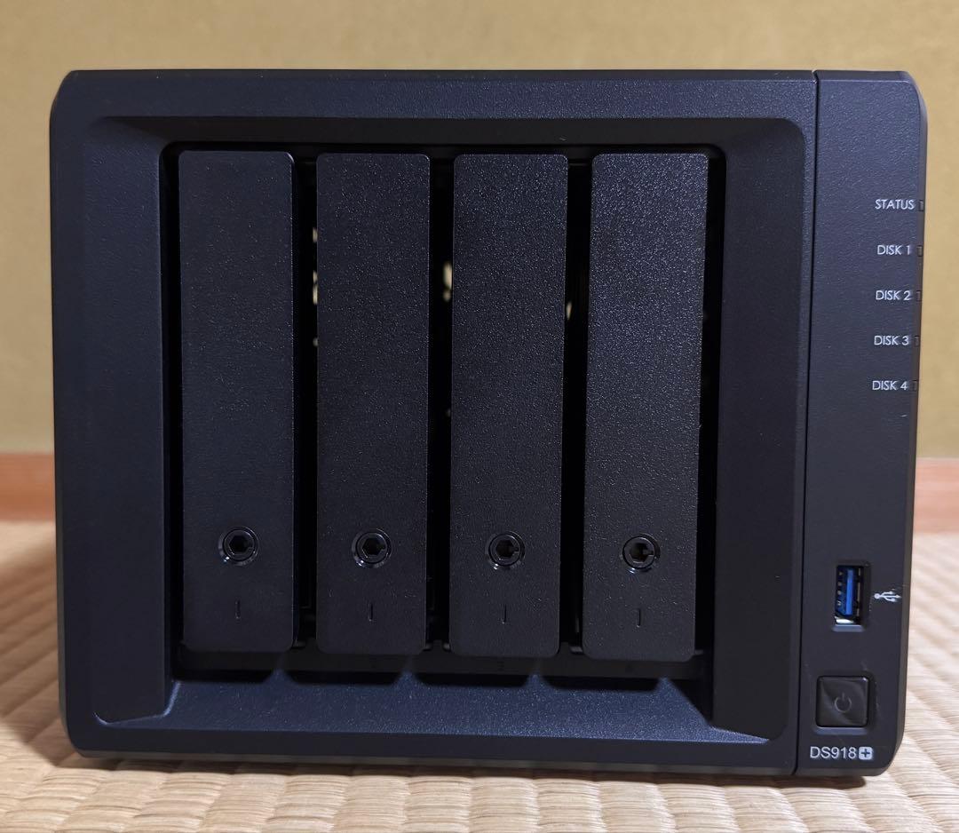 中古Synology DS918+ 4ベイ メモリ8GBへ増設済