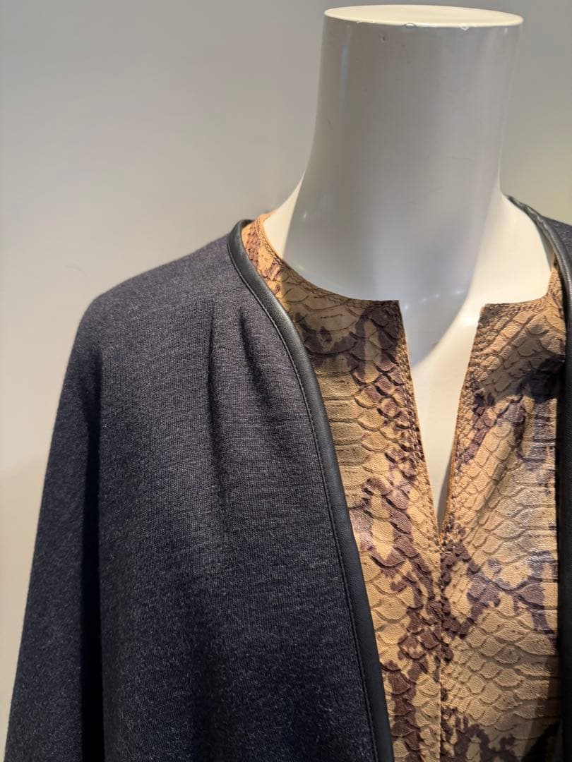 SEMICOUTURE フリンジ付きポンチョケープコート ほぼ未使用