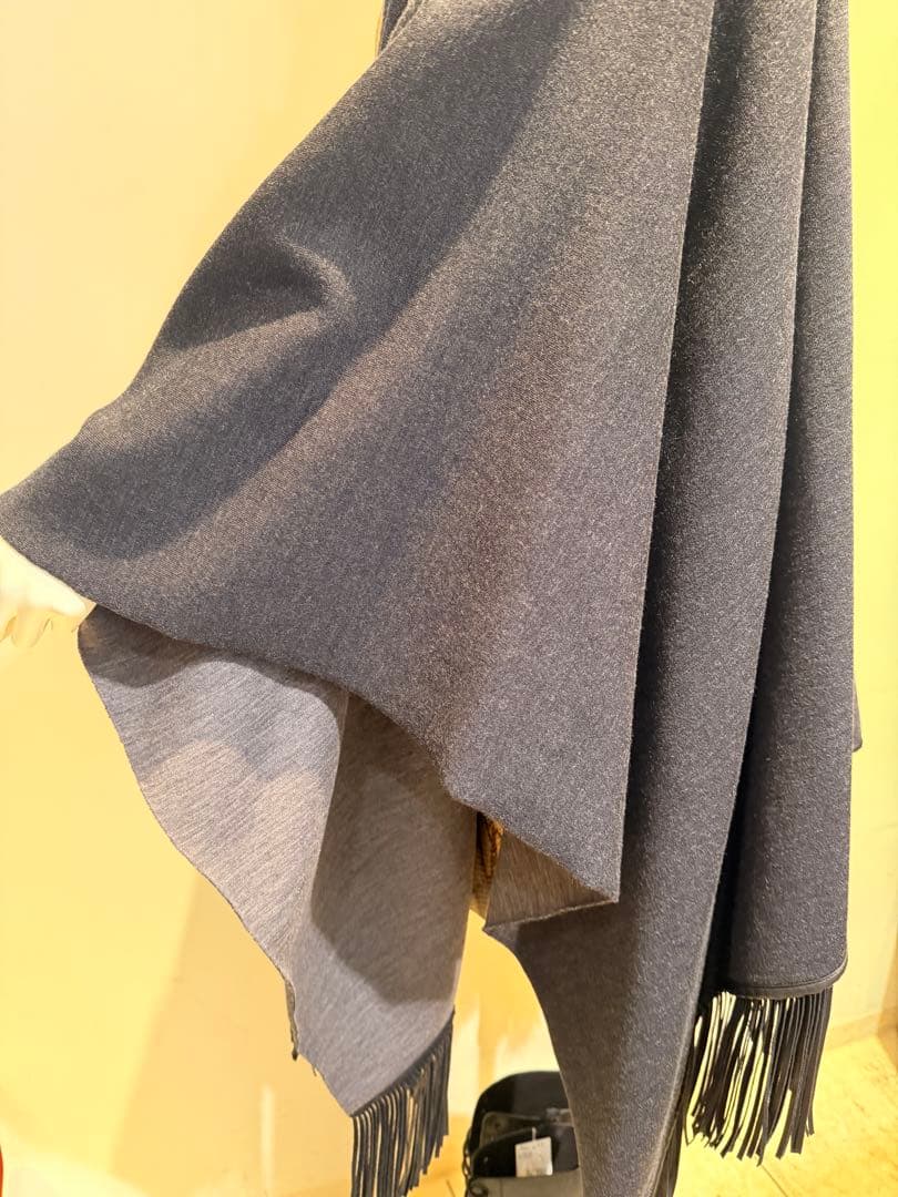 SEMICOUTURE フリンジ付きポンチョケープコート ほぼ未使用