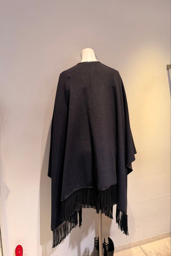 SEMICOUTURE フリンジ付きポンチョケープコート ほぼ未使用