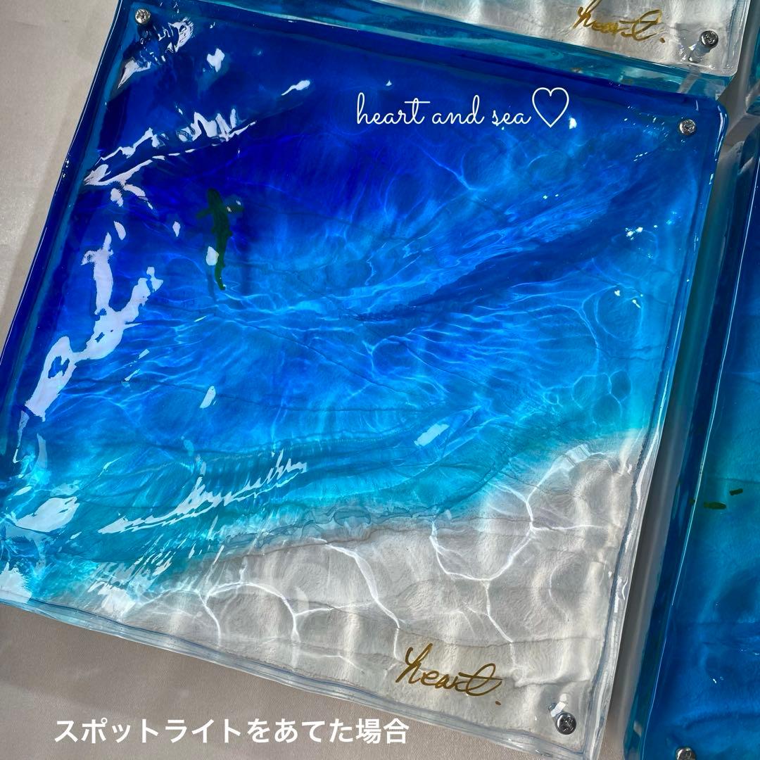 レジンアート　波紋　海アート　オーシャンアート　インテリアパネル
