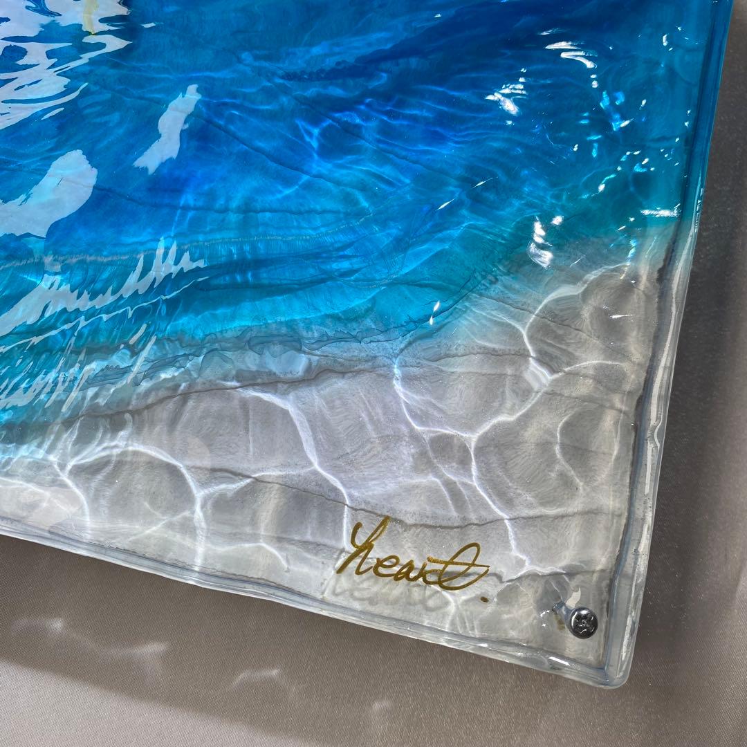 レジンアート　波紋　海アート　オーシャンアート　インテリアパネル