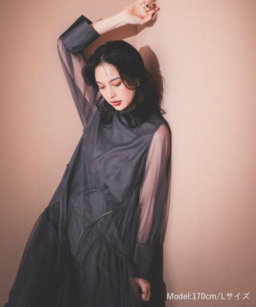 ANDRESD チュールパイピングAラインドレス