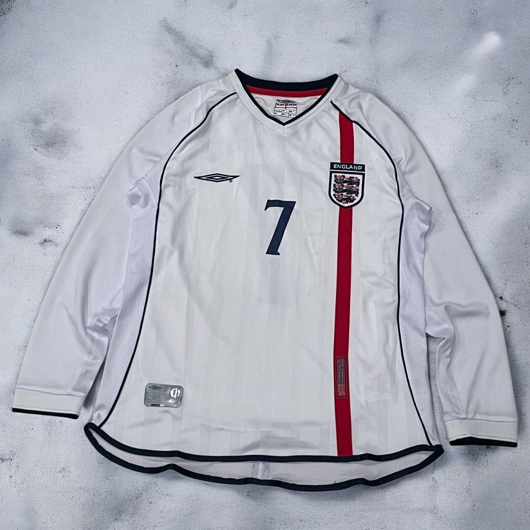 【良品】2002 イングランド代表 ホーム ユニフォーム #7 ベッカム
