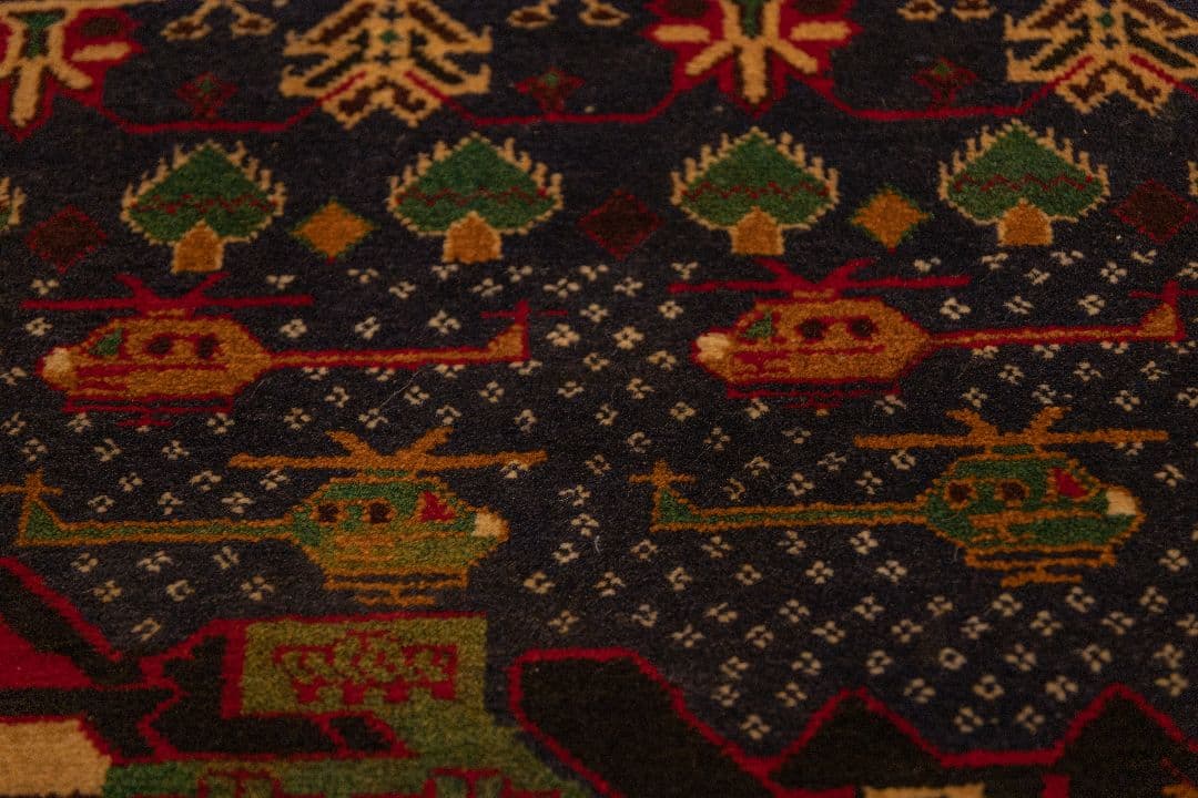 ウォーラグ ヴィンテージラグ トライバルラグ143cm×83cm ウール絨毯