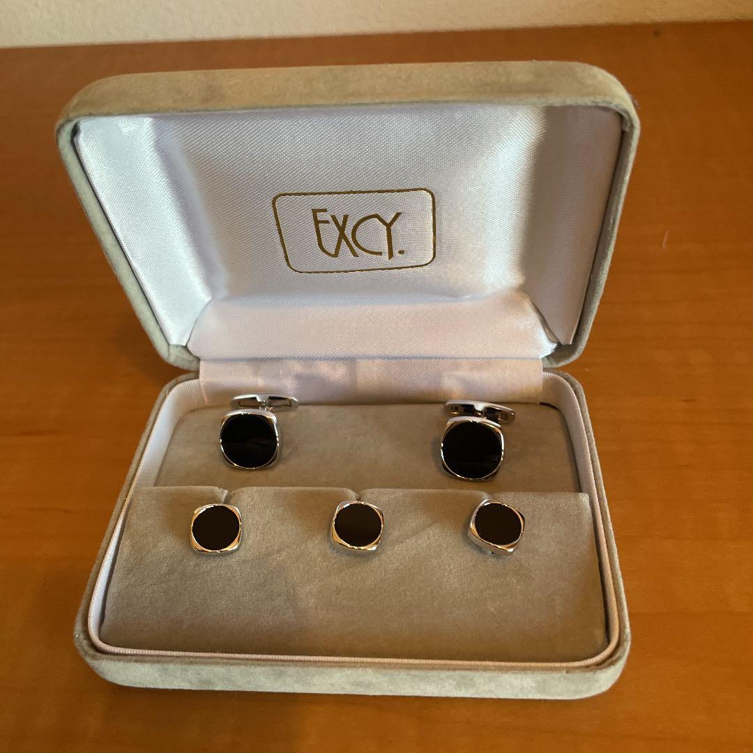 Excy カフス・スタッドセット　シルバー925・オニキス