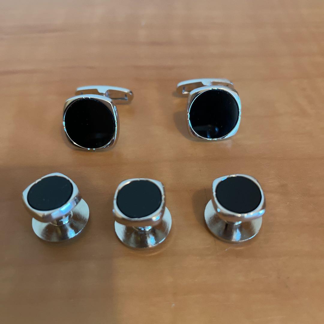 Excy カフス・スタッドセット　シルバー925・オニキス