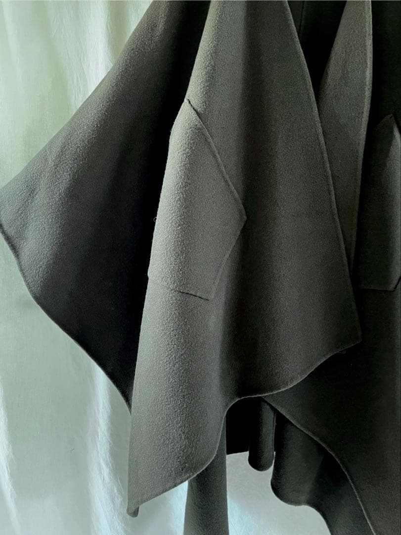 HYKEハイク メルトンウール ポンチョ/ケープコート マント