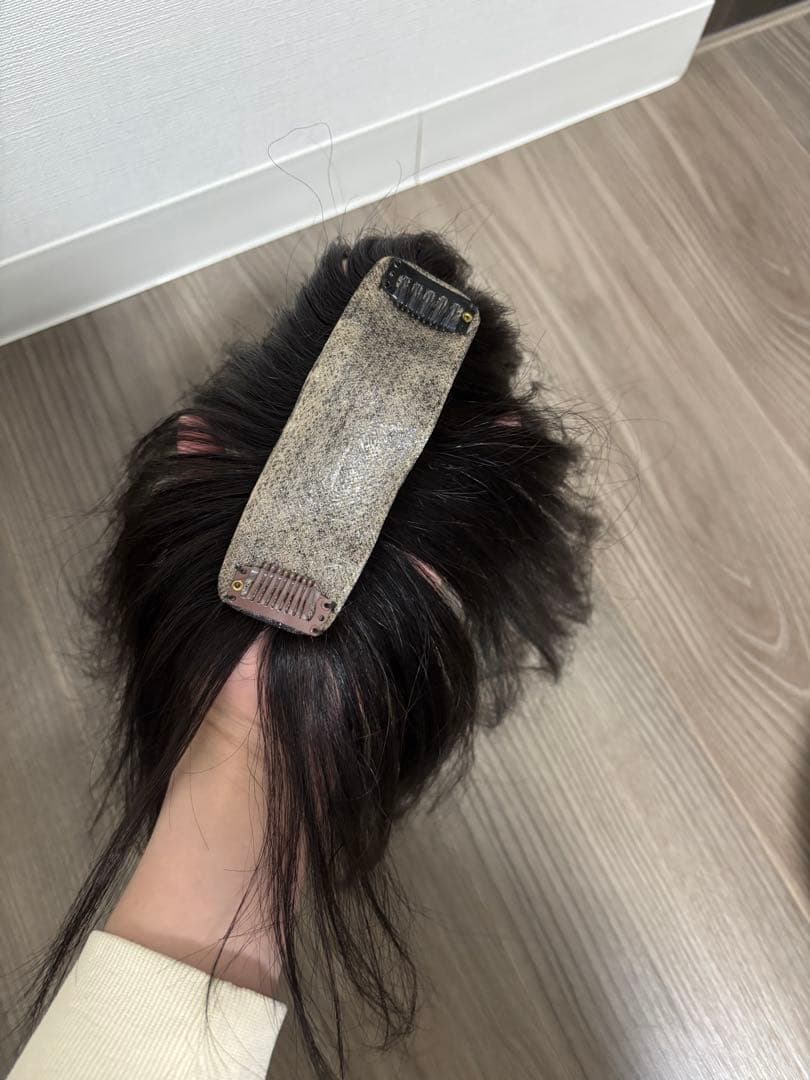 値下げ！私元気　部分ウィッグ　分け目タイプ　BK