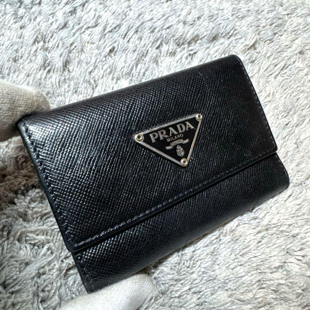 PRADA プラダ キーケース サフィアーノ ブラック ユニセックス