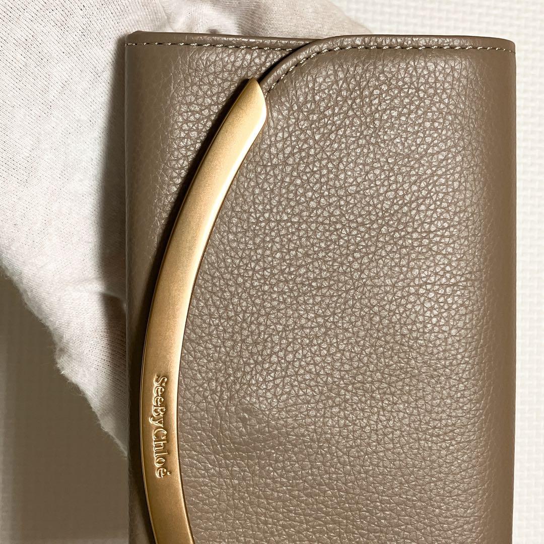 ・未使用SEE BY CHLOE 　LIZZIE長財布　グレージュ　箱袋カード付