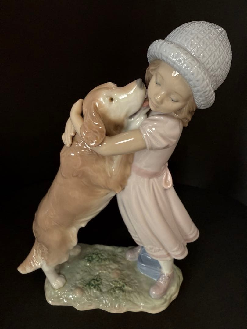リヤドロ（Lladro リアドロ 陶器人形 置物） 犬と少女 待ってたよ！