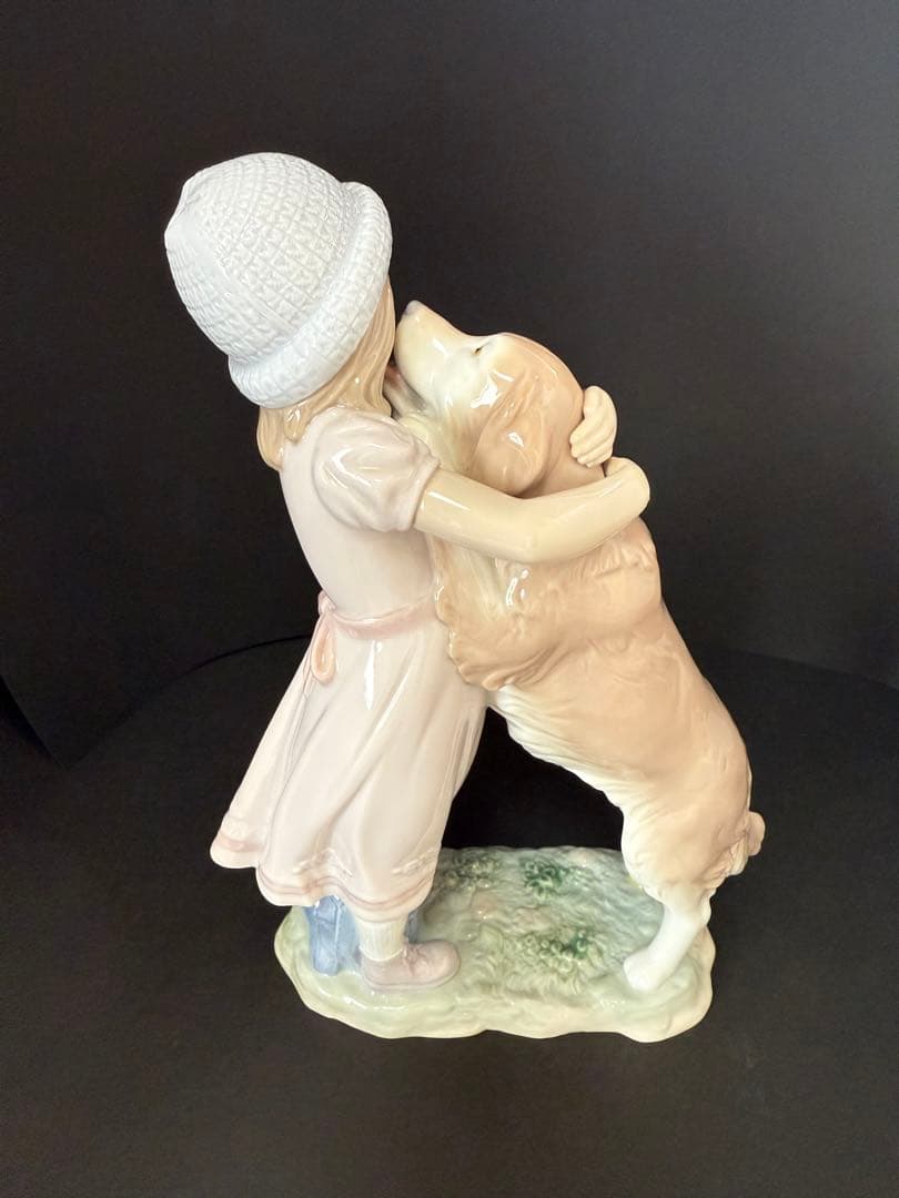 リヤドロ（Lladro リアドロ 陶器人形 置物） 犬と少女 待ってたよ！