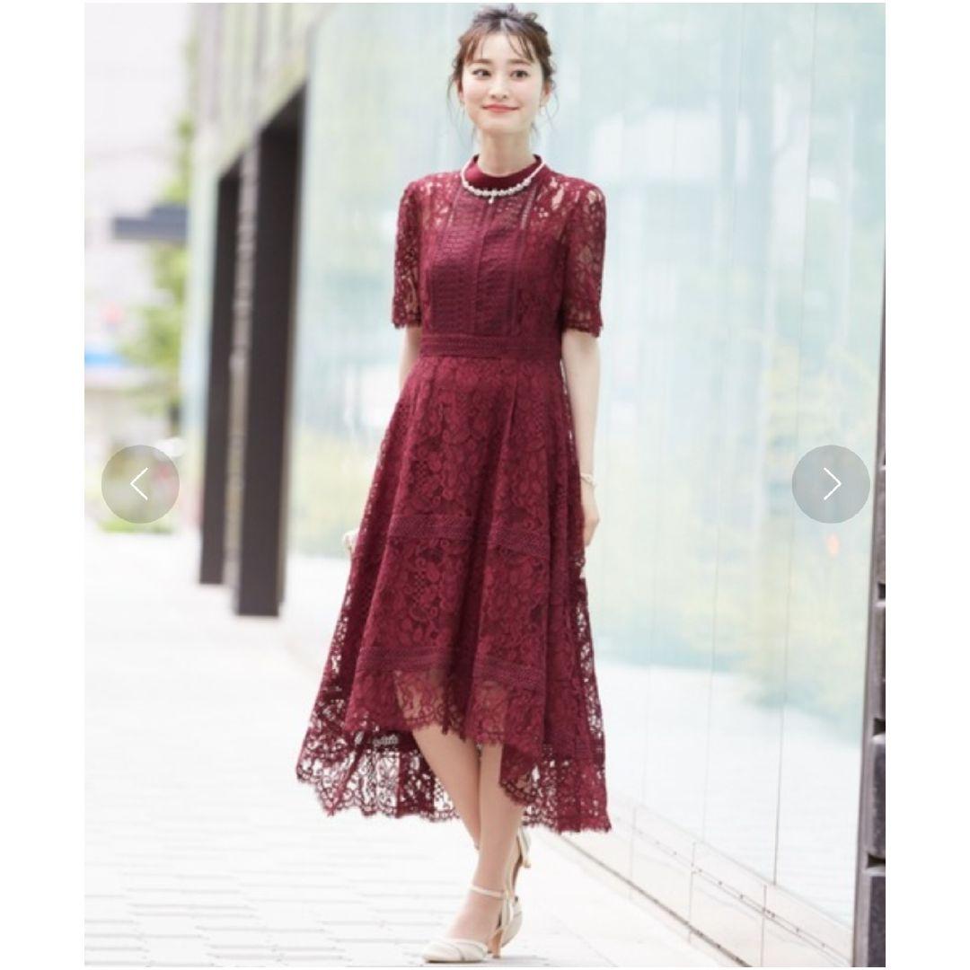 ドリードール/アサクラ●人気完売品♪ケミカルレース使いヘム裾ドレスワンピース