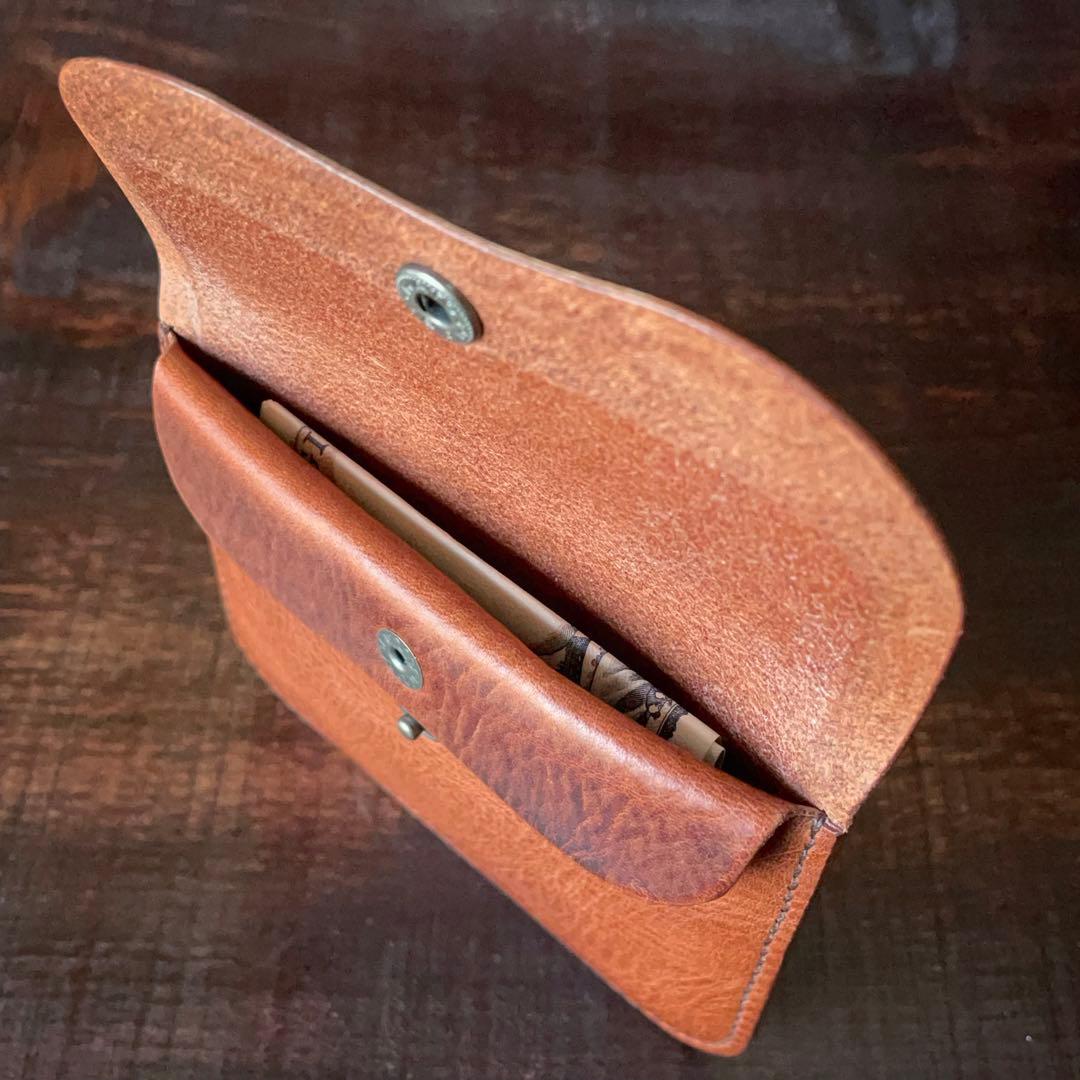 【U】フラップ付きポーチ＆ボックスポーチ（チョコ）2点セット