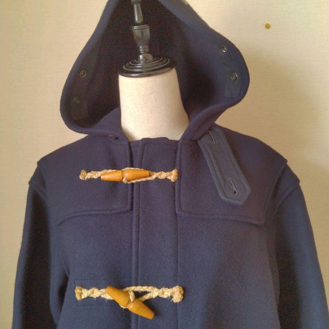 90s ラルフローレン ネイビー フード付き ダッフルコート 女性にも