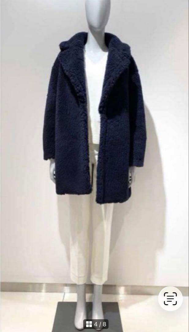 セオリーリュクス★ネイビー ボア パイルチェスターコート テディベアコート