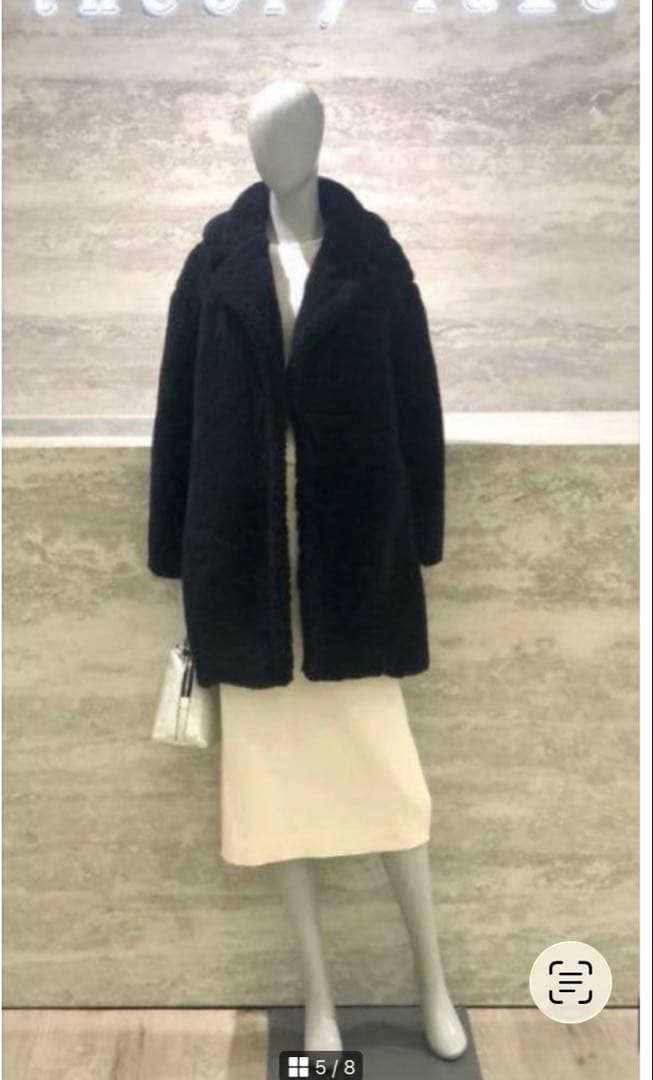 セオリーリュクス★ネイビー ボア パイルチェスターコート テディベアコート