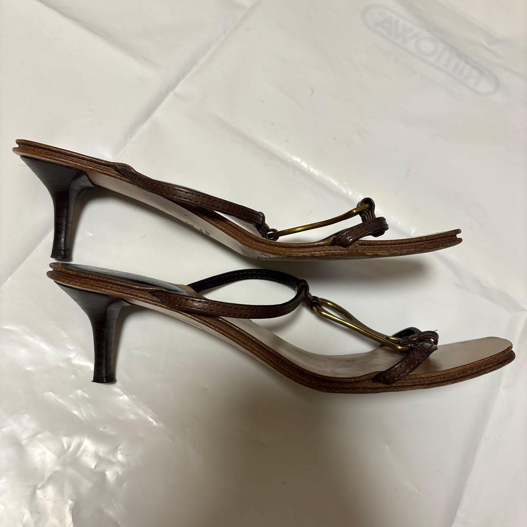 GUCCI レザー ストラップサンダル, 36C