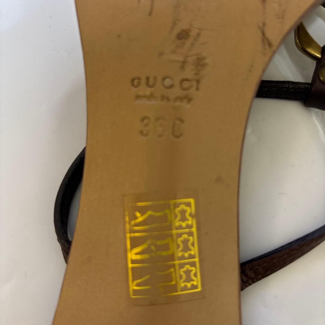 GUCCI レザー ストラップサンダル, 36C