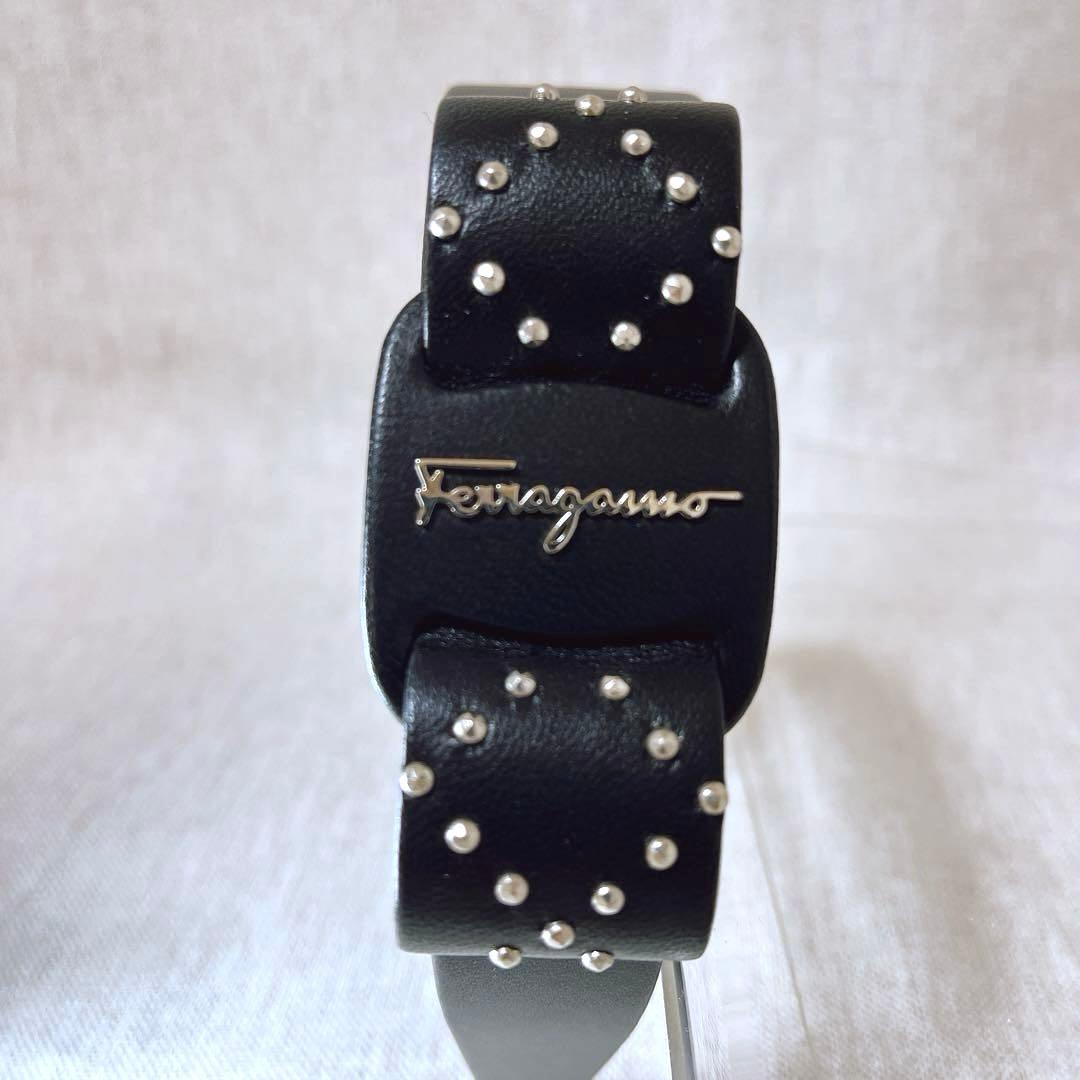 【極美品】【希少】サルヴァトーレフェラガモ ヴァラリボン カチューシャ レザー