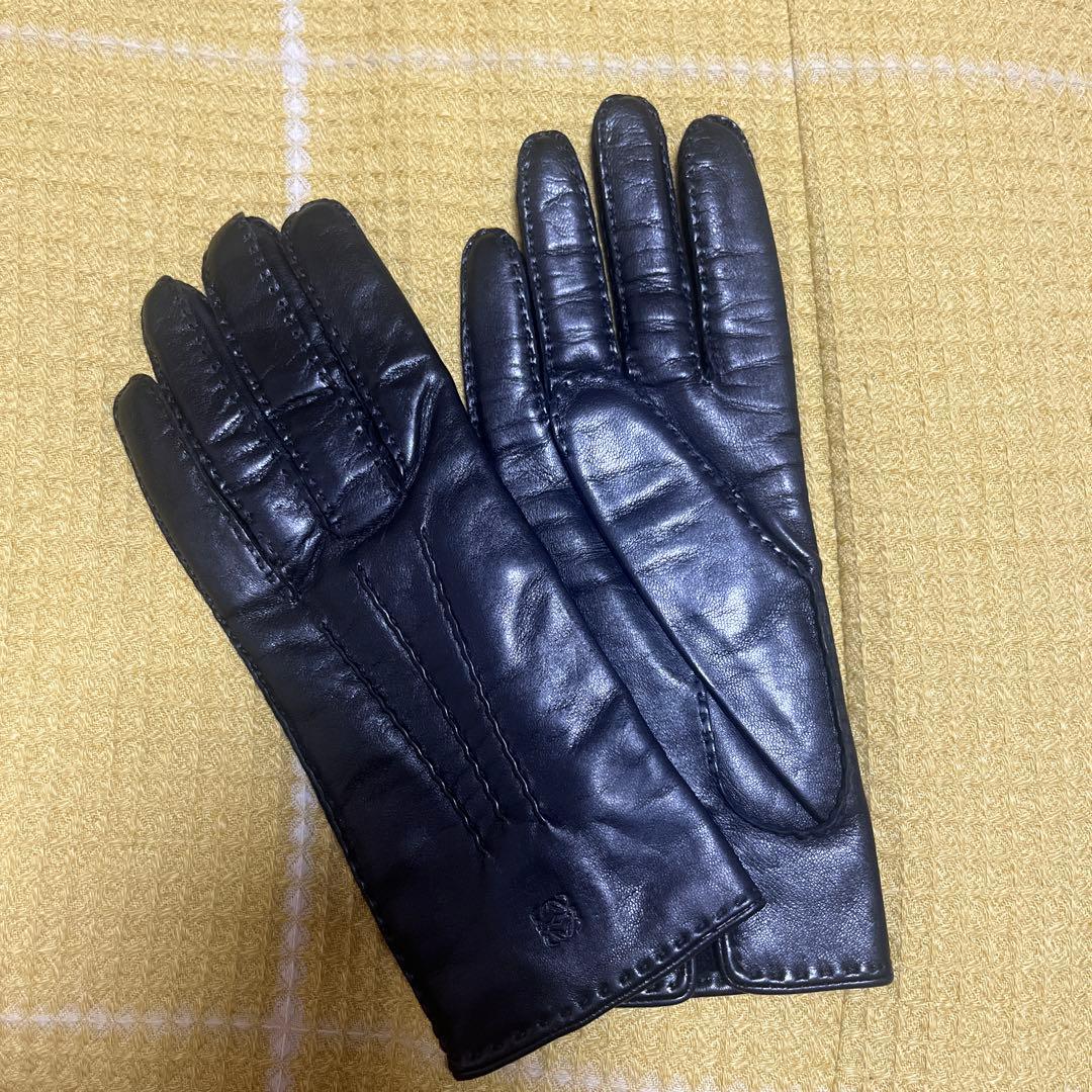 LOEWE レザー手袋 黒