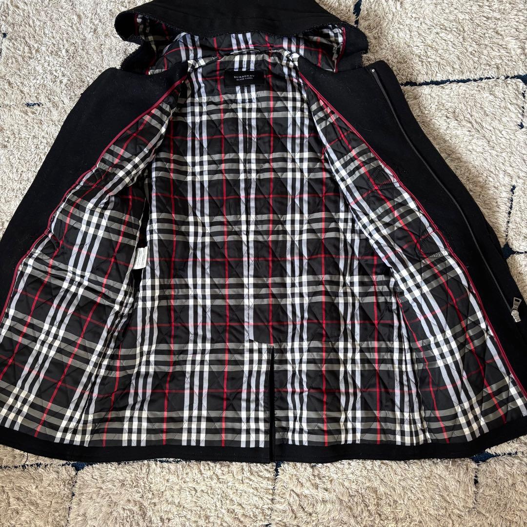 バーバリーブラックレーベル　ダッフルコート　加工　ロゴ刺繍　キルティング　Ｌ