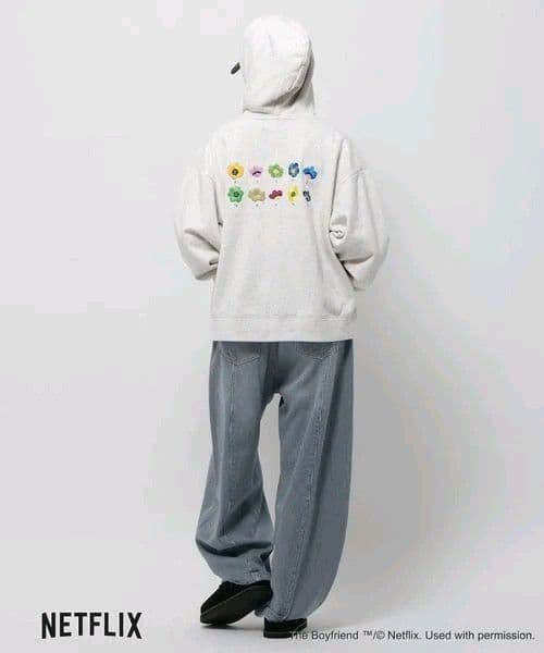 コラボ フラワープルオーバーフーディー boyfriend ニコアンド M