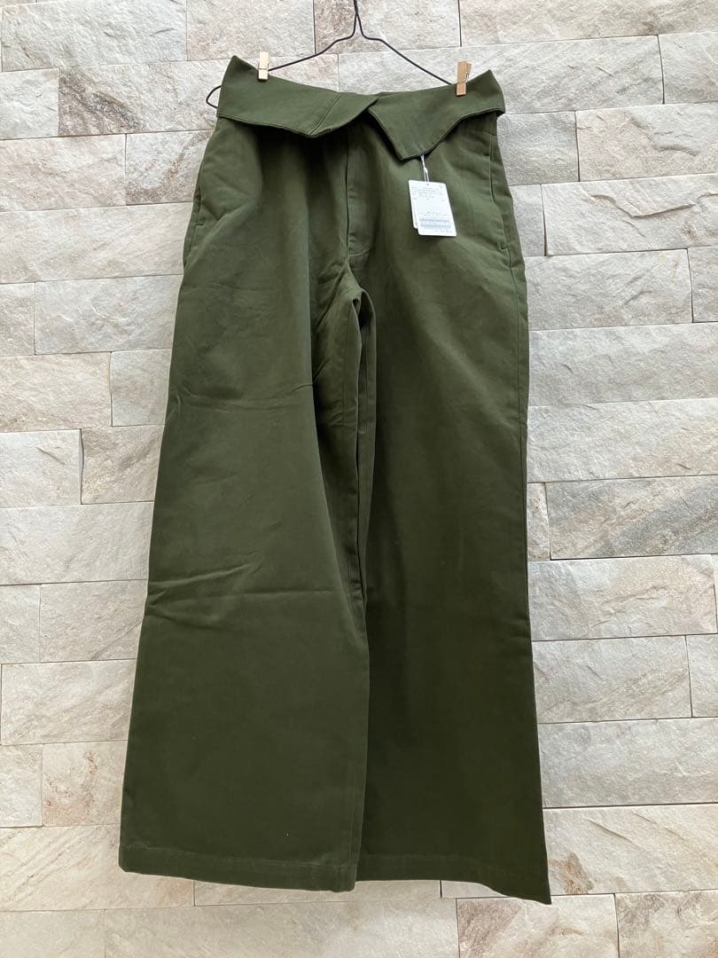 スピック&スパンHiguchi*S2WAYハイウエストパンツ　カーキ　36