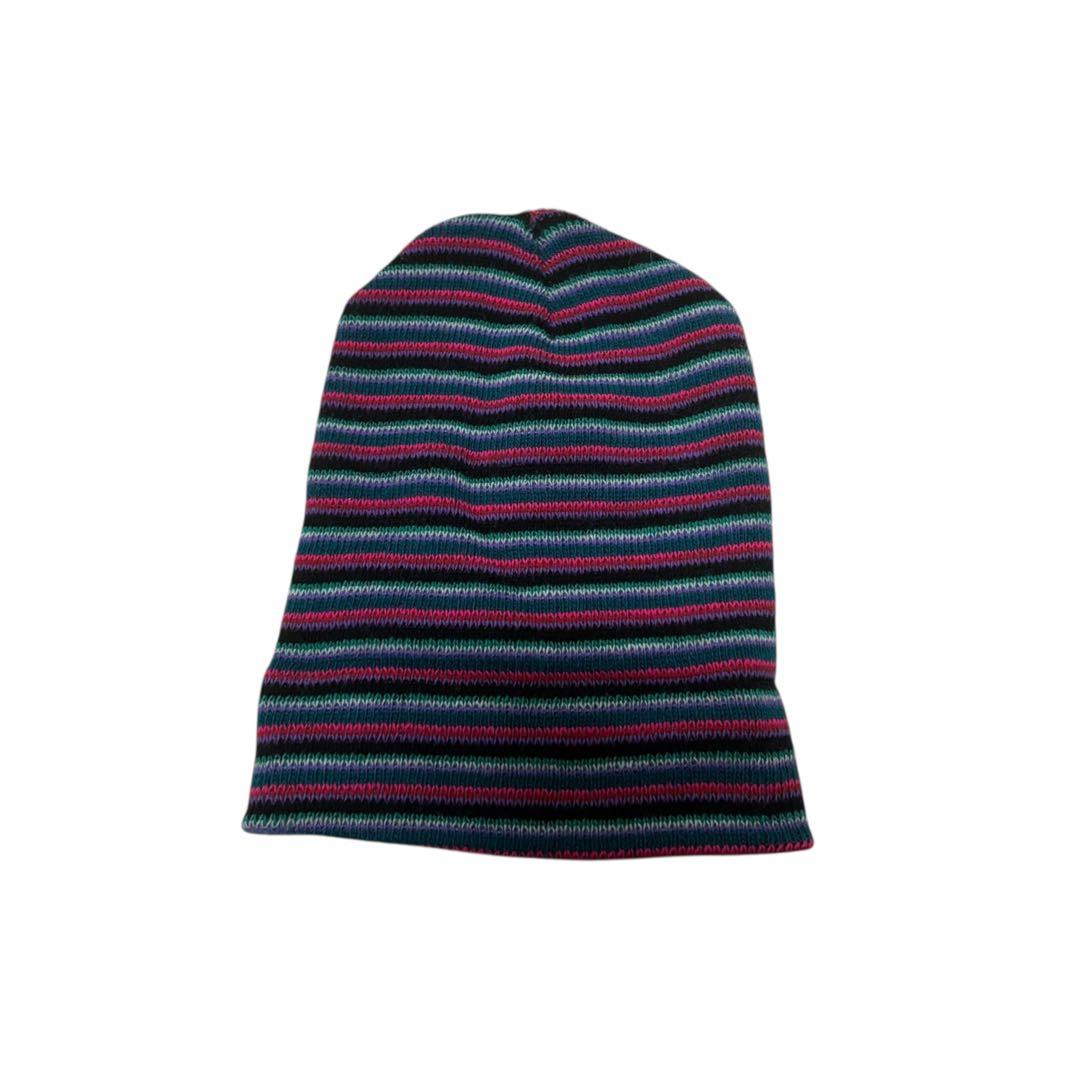 90s unknown マルチボーダー　ニット帽　ビーニー　noroll