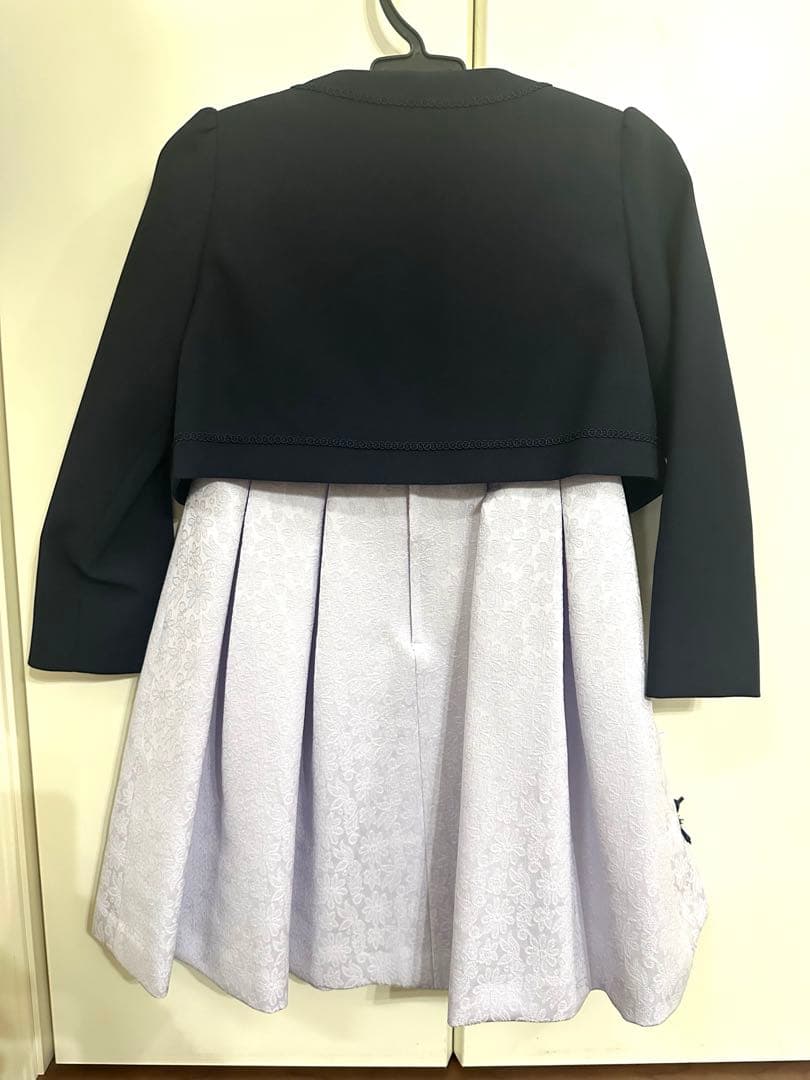 CHOPIN ジャケット付きワンピース ネイビー、白/ラベンダー　120