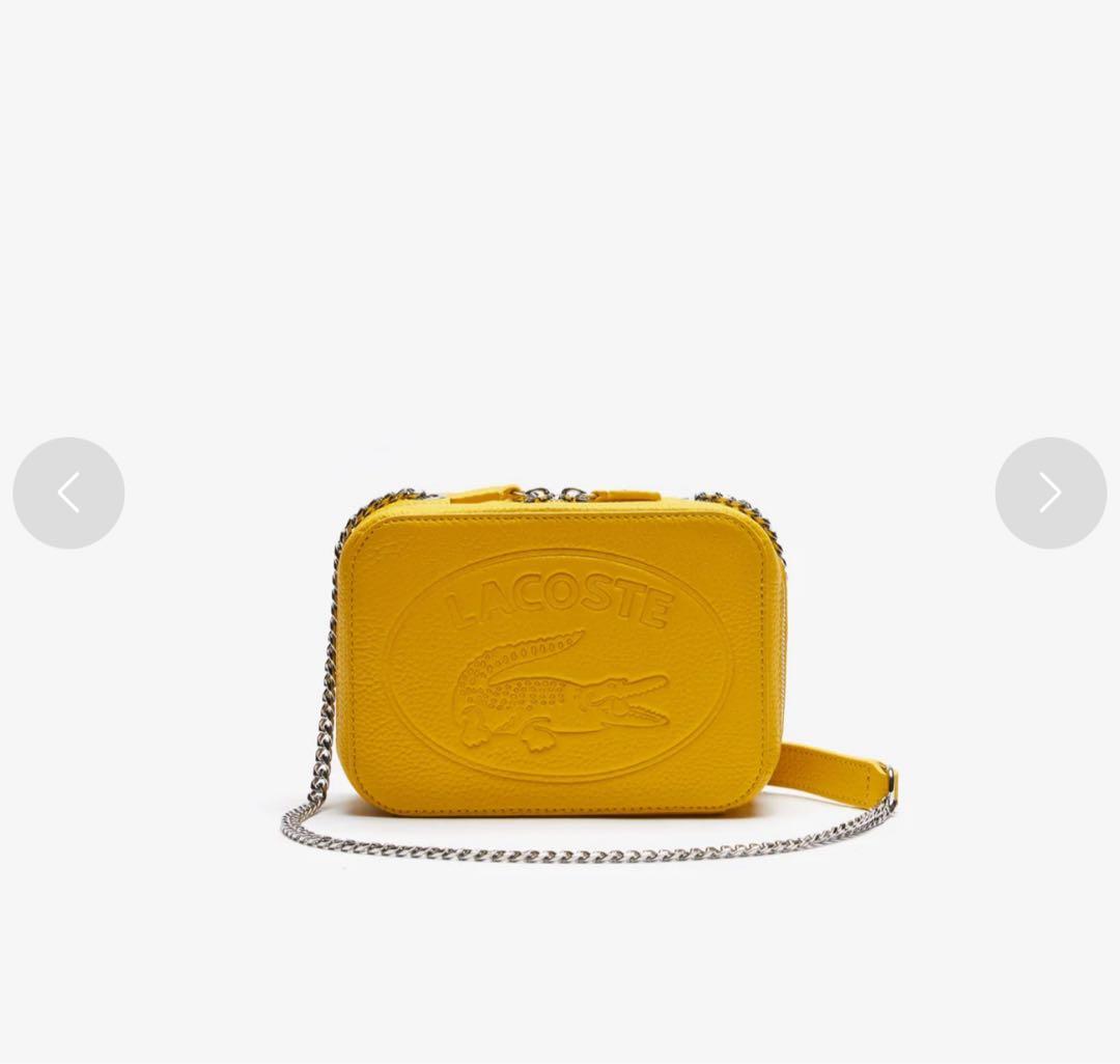 LACOSTE CROCO CREWチェーンハンドル2wayバッグ イエロー