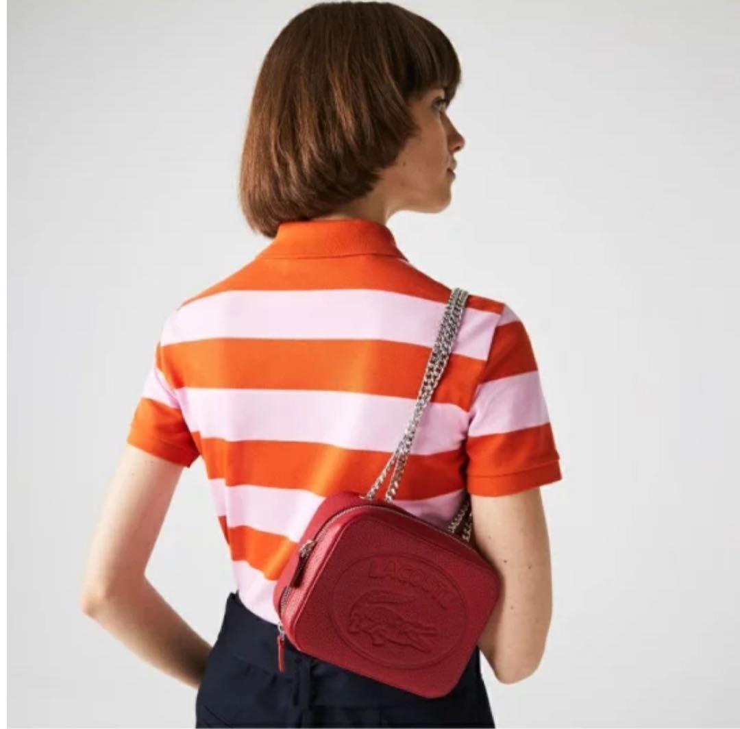 LACOSTE CROCO CREWチェーンハンドル2wayバッグ イエロー