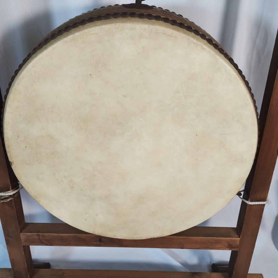 和太鼓 平太鼓 平胴太鼓 鳥居台付き 約38cm 和楽器