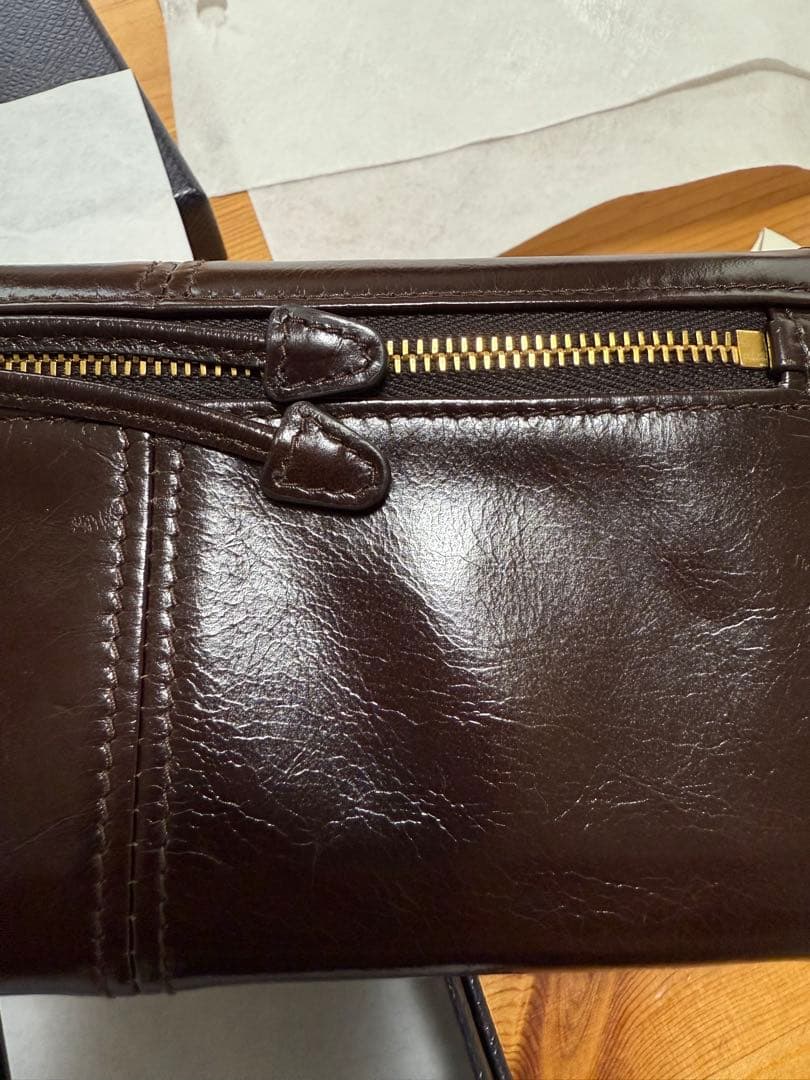 にゅんさん⭐︎PRADA ソフトルックスレザー 長財布　ダークブラウン