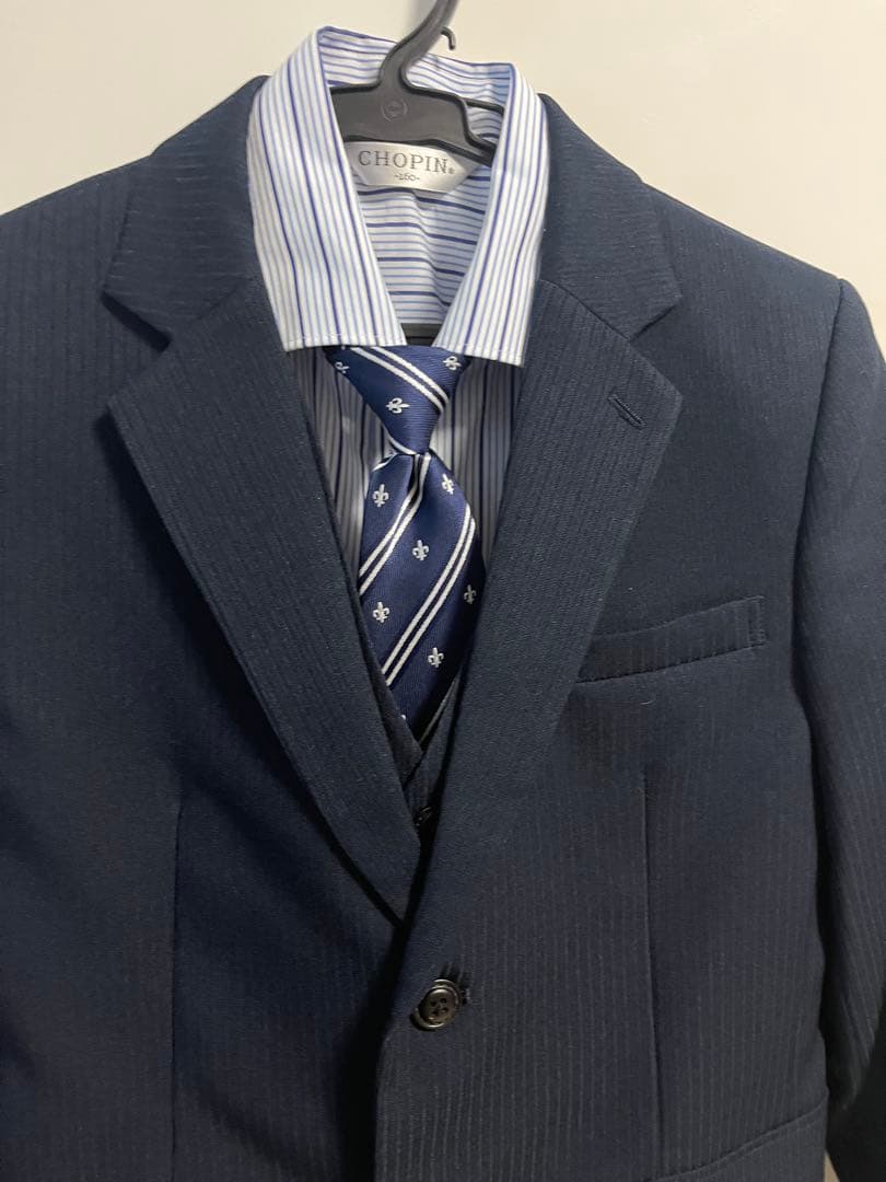 chopin ネイビー ストライプ フォーマルスーツ 160 5点セット