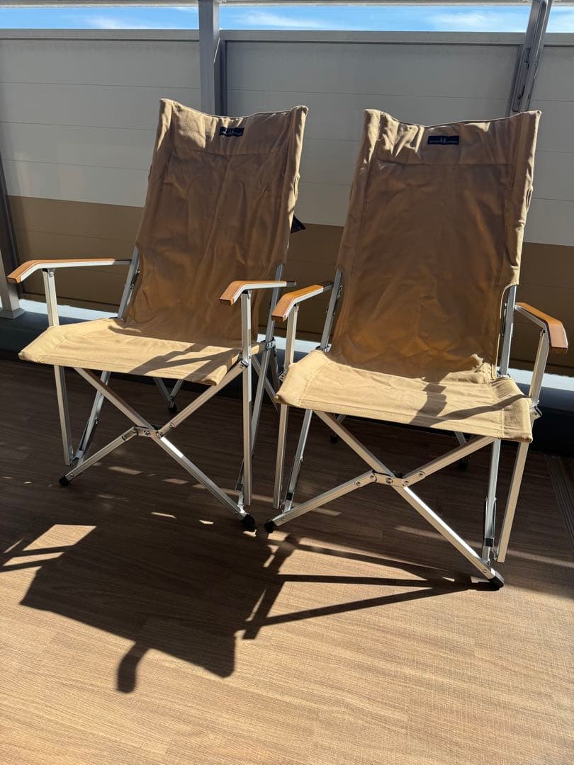 Ogawa 折りたたみハイバックチェア サンドベージュ (2/2)